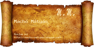 Machó Mátyás névjegykártya