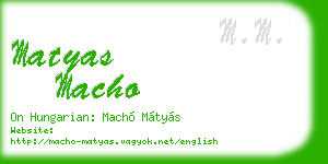 matyas macho business card